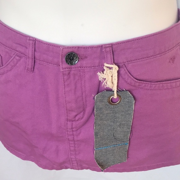 New Roxy Purple Denim Jean Mini Skirt Size 5 - Picture 3 of 8